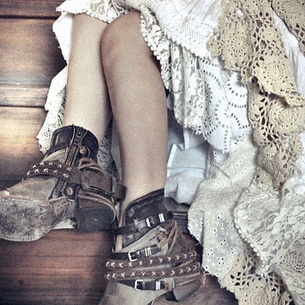 Rustic Brown Leather Midi Skirt (Women)